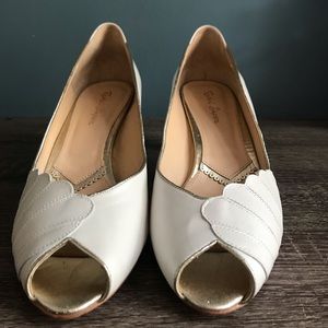 Rachel Simpson Ada Ivory peeptoe heels